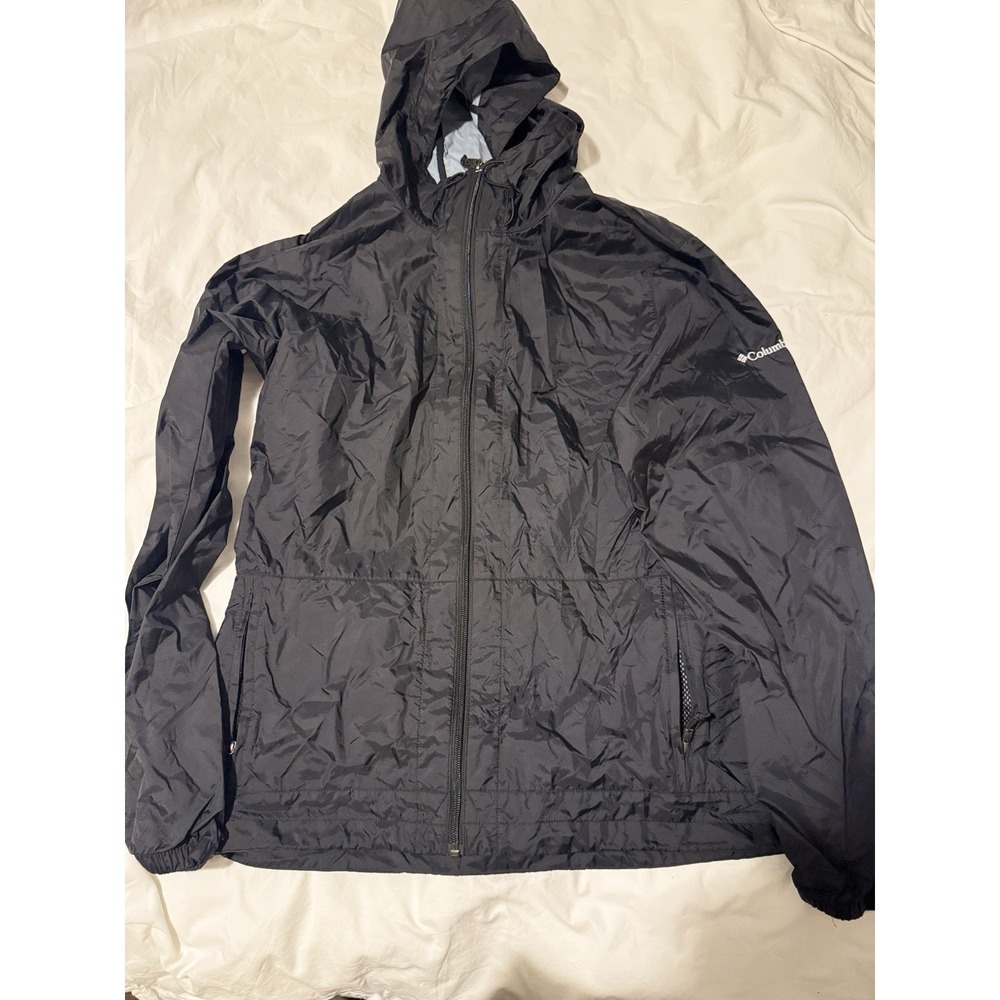 Columbia Black Full Zip Windbreaker Jacket Lightweight Women's Size Large